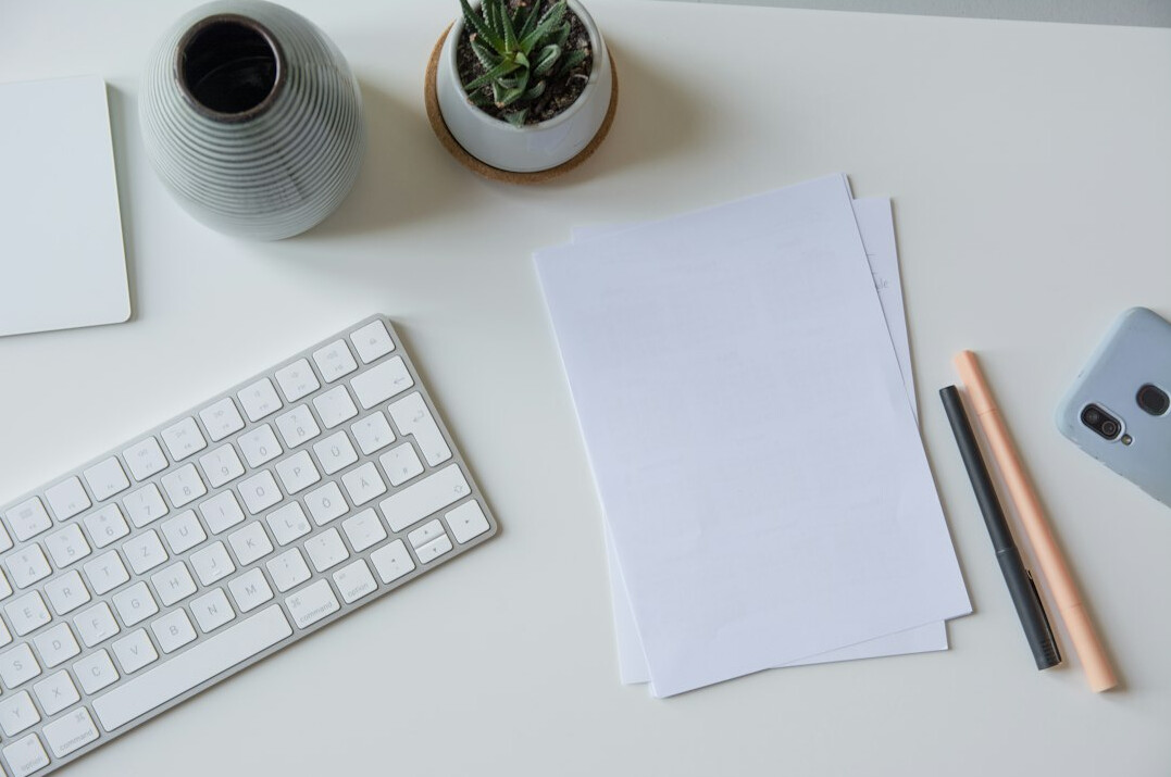 eco friendly office supplies on desk