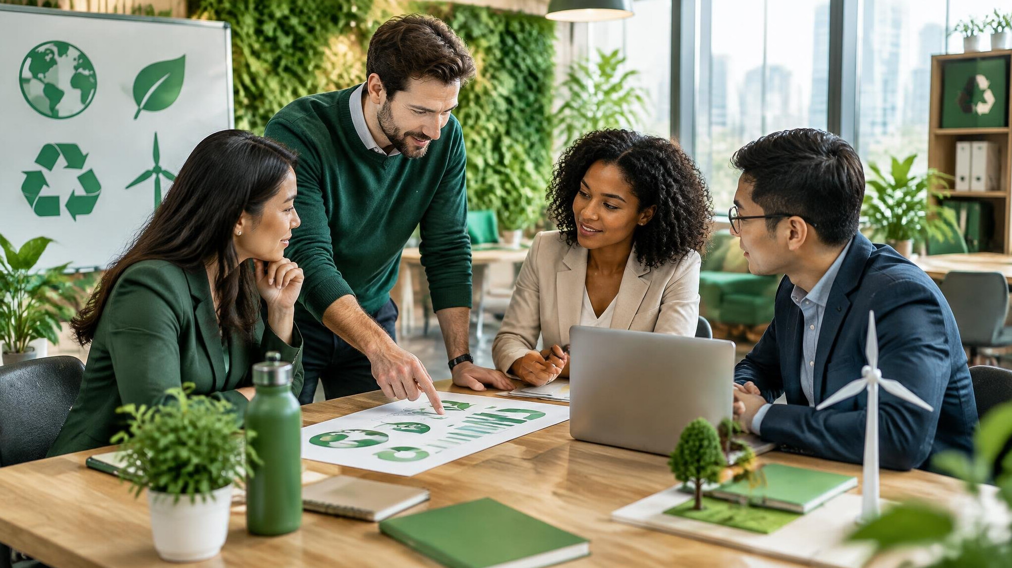 corporate team planning sustainability