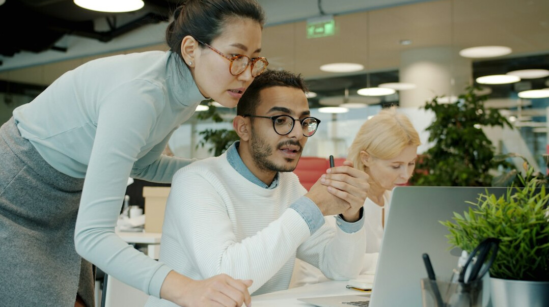 business people in green office